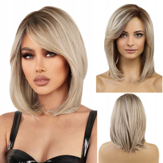 Dámska krátka syntetická parochňa s blond vlasmi NCDSHAIR